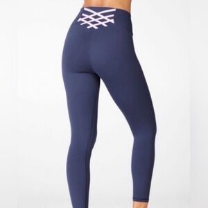 Navy Fabletics Boost PowerHold High-Waisted 7/8 Sz small